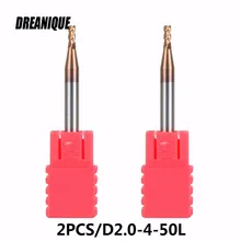 Tungsten Steel End Mills 2pcs/lot D2-4-50 4 Flute Flattened Head CNC Milling Carbide End mills High Quality HRC55 TiAIN Coated
Tungsten Steel End Mills 2pcs/lot D2-4-50 4 Flute Flattened Head CNC Milling Carbide End mills High Quality HRC55 TiAIN Coated