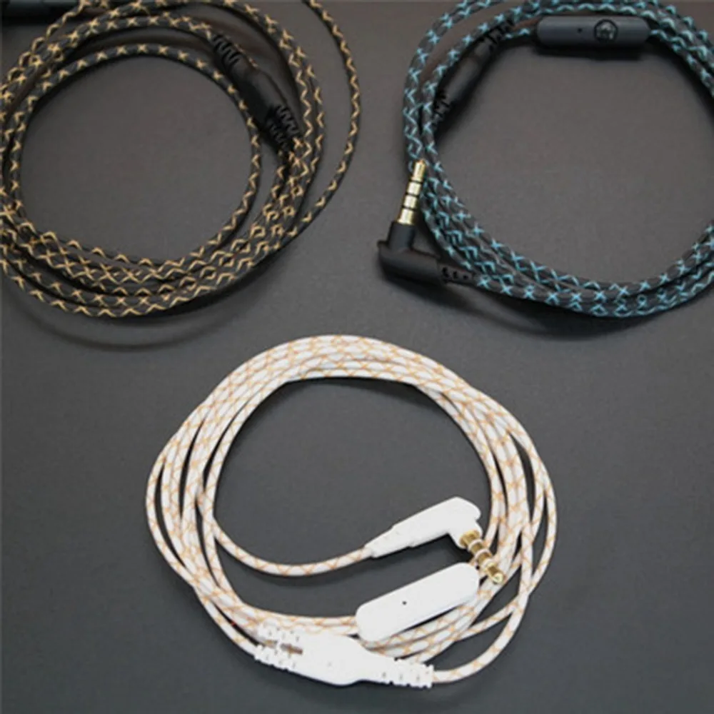 DIY Earphone Audio Cable Snakeskin wire Semi-finished serpentine cables with Mic for mobile phone(21)