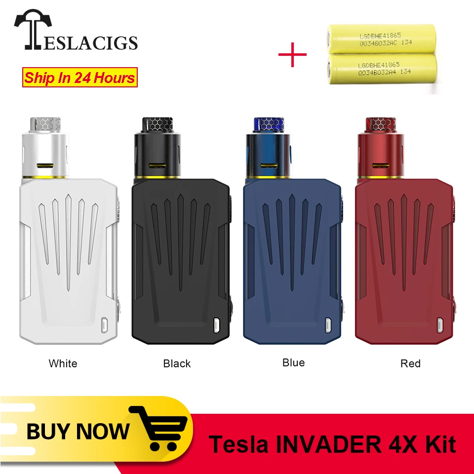 Original Teslacigs Invader 4X VV vape Kit With 5 Levels Variable Voltage Single Coil Build Deck 25mm RDA VS frenzy vape pen kit
Original Teslacigs Invader 4X VV vape Kit With 5 Levels Variable Voltage Single Coil Build Deck 25mm RDA VS frenzy vape pen kit