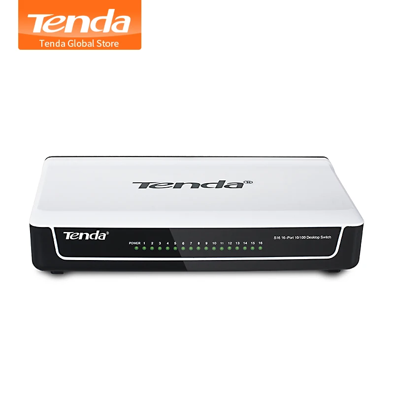 

Tenda S16 16-Port Desktop Ethernet Switch, 10/100Mbps Auto-Negotiation RJ45 Ports, Auto MDI/MDIX, 200Mbps Full Duplex Bandwidth