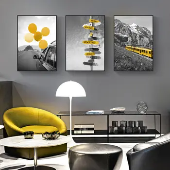 Black and White Landscape Posters and Print Nordic Canvas Painting Home Decor Wall Art Yellow Style Picture Modern Living Room
Black and White Landscape Posters and Print Nordic Canvas Painting Home Decor Wall Art Yellow Style Picture Modern Living Room