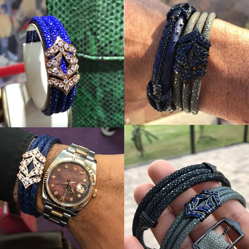Luxury-three-round-stingray-silver-bracelet---Buyer-show