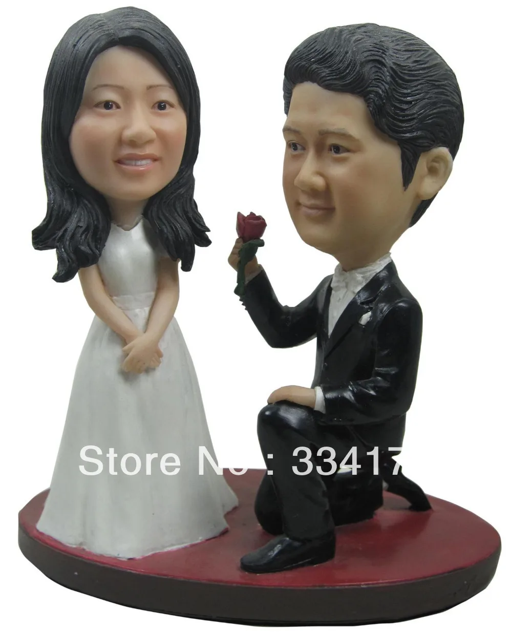 

Personalized bobblehead doll marry me wedding gift wedding decoration fixed polyresin body + polyresin head Custom doll