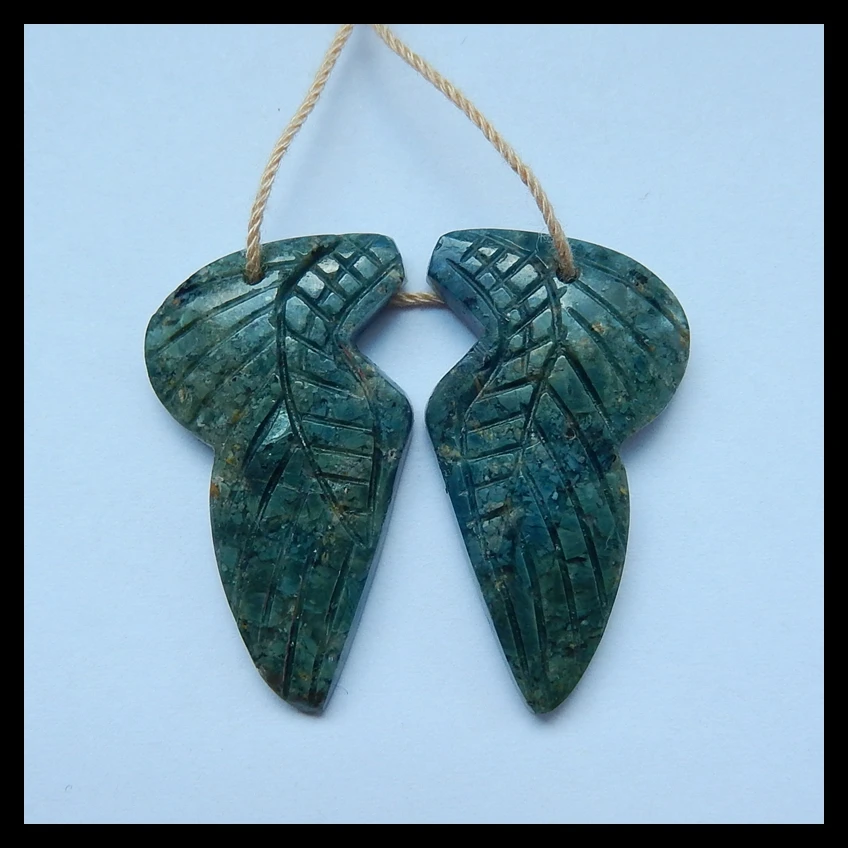 Sales 1Pairs Natural Stone Ocean Jasper Carved Leaves Gemstone Earrings For Women 32x18x4mm 6g
Sales 1Pairs Natural Stone Ocean Jasper Carved Leaves Gemstone Earrings For Women 32x18x4mm 6g