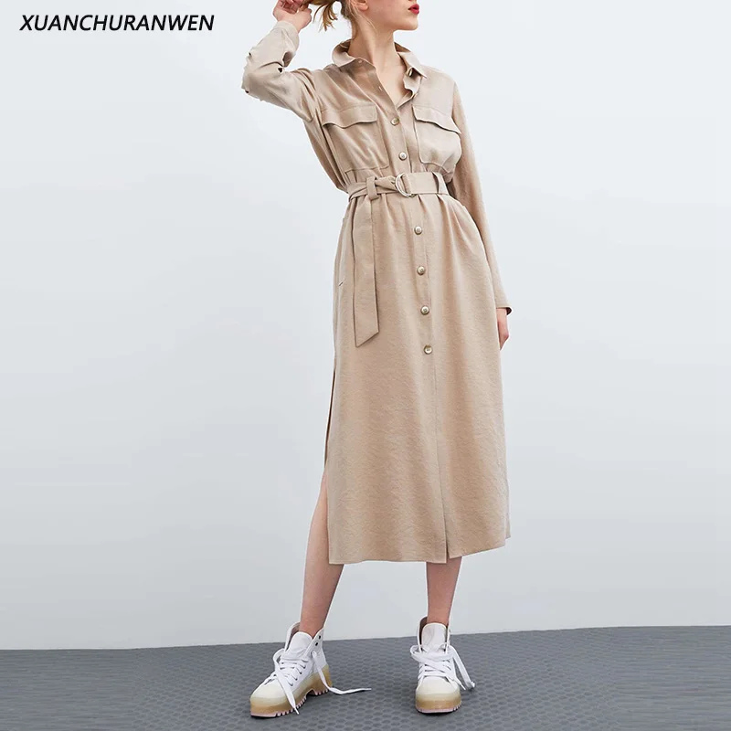 Fashion Slim Belt Trench Coat Spring Turn Down Collar Buttons Pocket Long Windbreaker Outwear Coats XZ2007
Fashion Slim Belt Trench Coat Spring Turn Down Collar Buttons Pocket Long Windbreaker Outwear Coats XZ2007