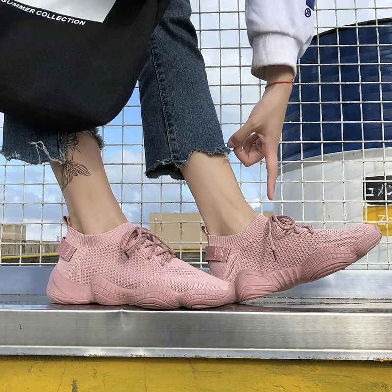 Luxury Women's Shoes Casual Fashion Sneaker Flat Platform Flyknit Stretch Fabric Ladies Shoes 2019 New Mesh Lace-up High Quality
Luxury Women's Shoes Casual Fashion Sneaker Flat Platform Flyknit Stretch Fabric Ladies Shoes 2019 New Mesh Lace-up High Quality