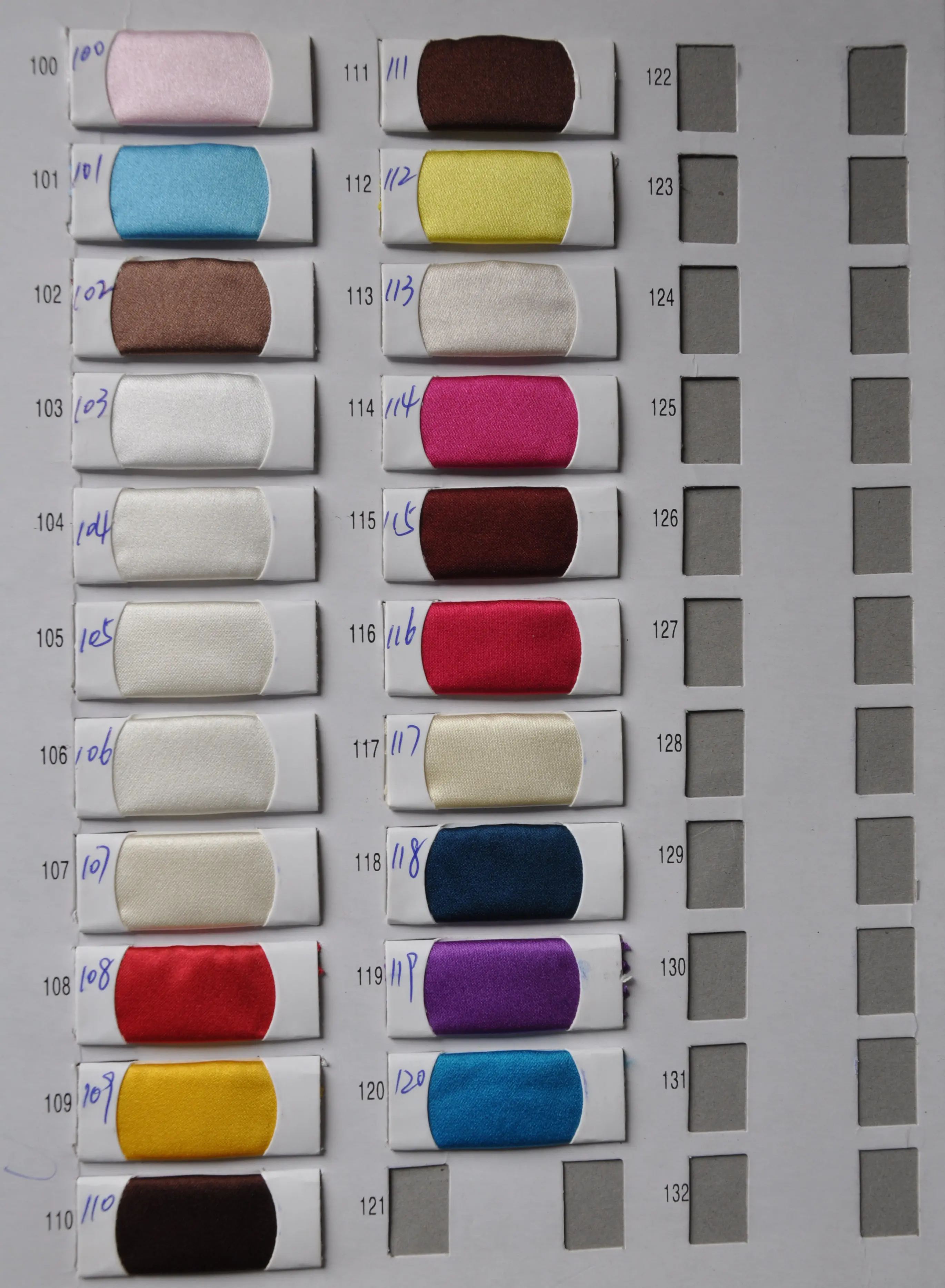 Satin Color chart 4