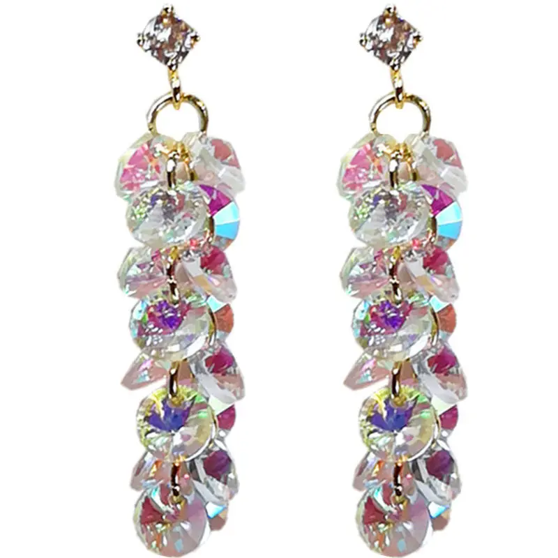 Unique Style Female Crystal Long Dangle Earrings Boho Silver Rainbow Zircon Stone Earrings Vintage Drop Earrings For Women
Unique Style Female Crystal Long Dangle Earrings Boho Silver Rainbow Zircon Stone Earrings Vintage Drop Earrings For Women