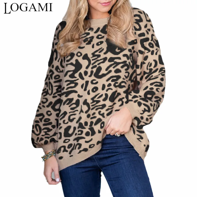 LOGAMI Leopard Knitted Sweater Winter Animal Print Winter Thick Long Sleeve Female Pullovers And Sweaters Casual Tops
LOGAMI Leopard Knitted Sweater Winter Animal Print Winter Thick Long Sleeve Female Pullovers And Sweaters Casual Tops