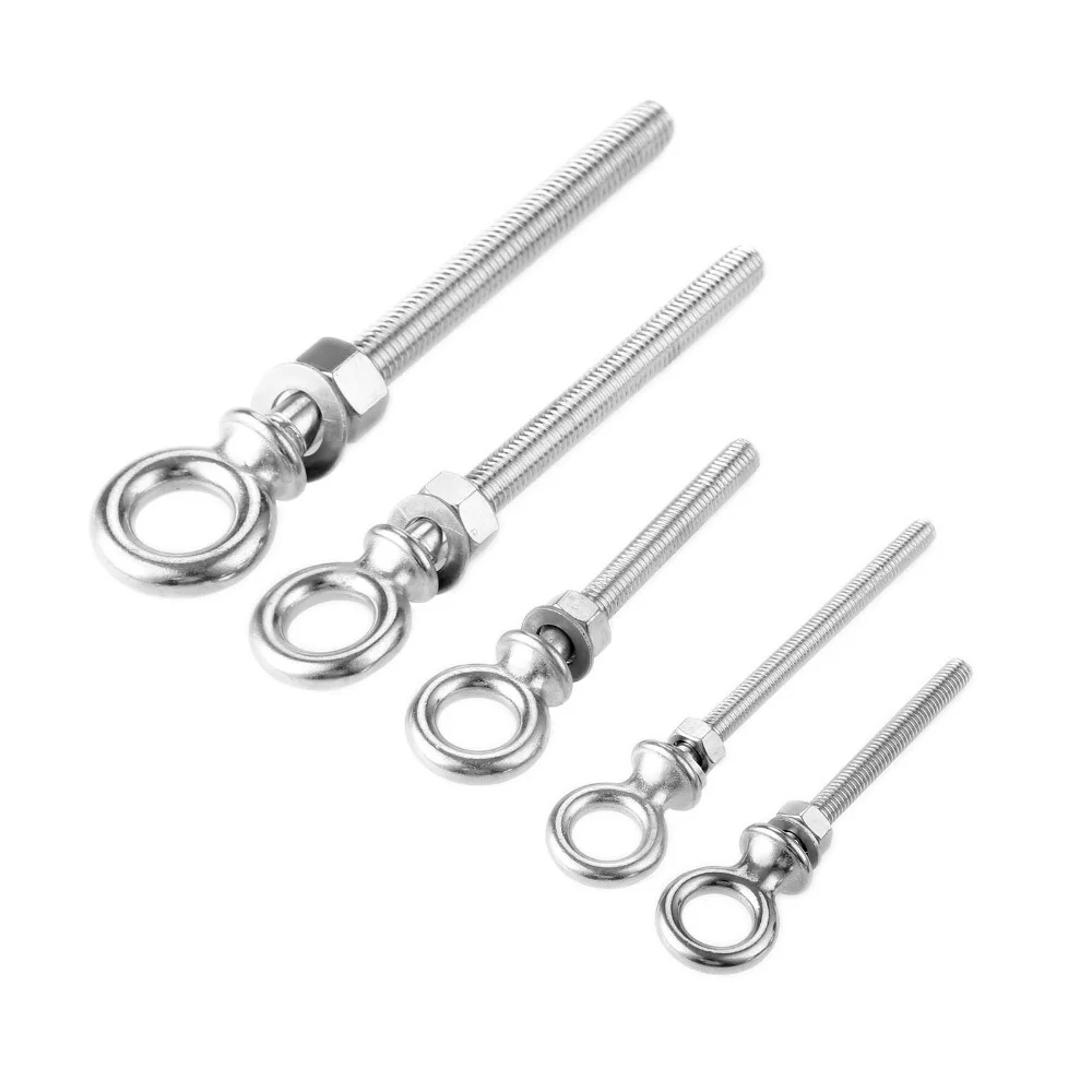 Stainless Steel 316 Lifting Eye Bolt with Nuts Swing Eyebolts Ring Hook Bolt Screw Fasterners 200xM6*60 80xM8*80 40xM10*100mm
Stainless Steel 316 Lifting Eye Bolt with Nuts Swing Eyebolts Ring Hook Bolt Screw Fasterners 200xM6*60 80xM8*80 40xM10*100mm
