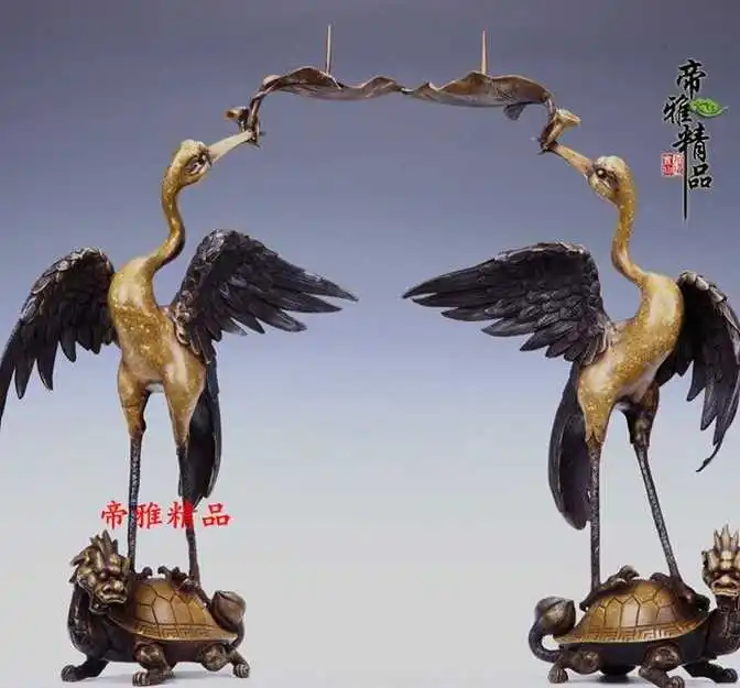 China Palace Pure Bronze Copper Gild Dragon turtle Crane Butter Lamp Candlestick
China Palace Pure Bronze Copper Gild Dragon turtle Crane Butter Lamp Candlestick