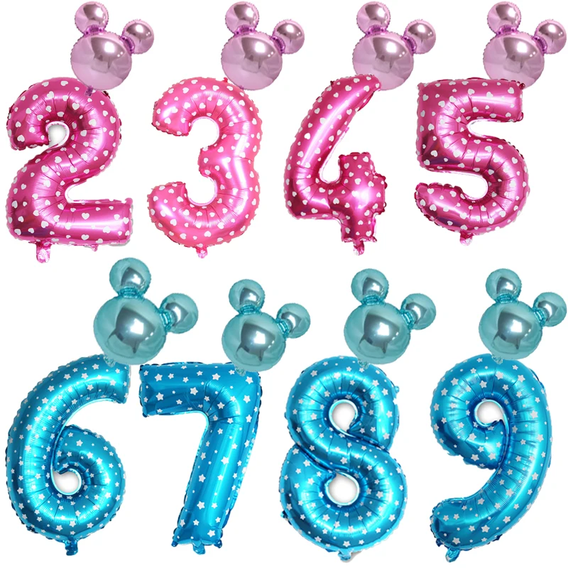 32 inch Pink Blue Number Foil Balloons Mickey Minnie Head Balloon Cute Figure Kids Boys Girls Toy Birthday Party decor
32 inch Pink Blue Number Foil Balloons Mickey Minnie Head Balloon Cute Figure Kids Boys Girls Toy Birthday Party decor