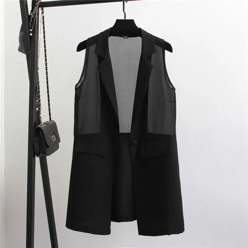 Plus Size 3XL Summer New Thin Chiffon Suit Vest Coat Women Sleeveless Waistcoat Women Coat Long Blazer Vest Jacket Chaleco C4338
Plus Size 3XL Summer New Thin Chiffon Suit Vest Coat Women Sleeveless Waistcoat Women Coat Long Blazer Vest Jacket Chaleco C4338