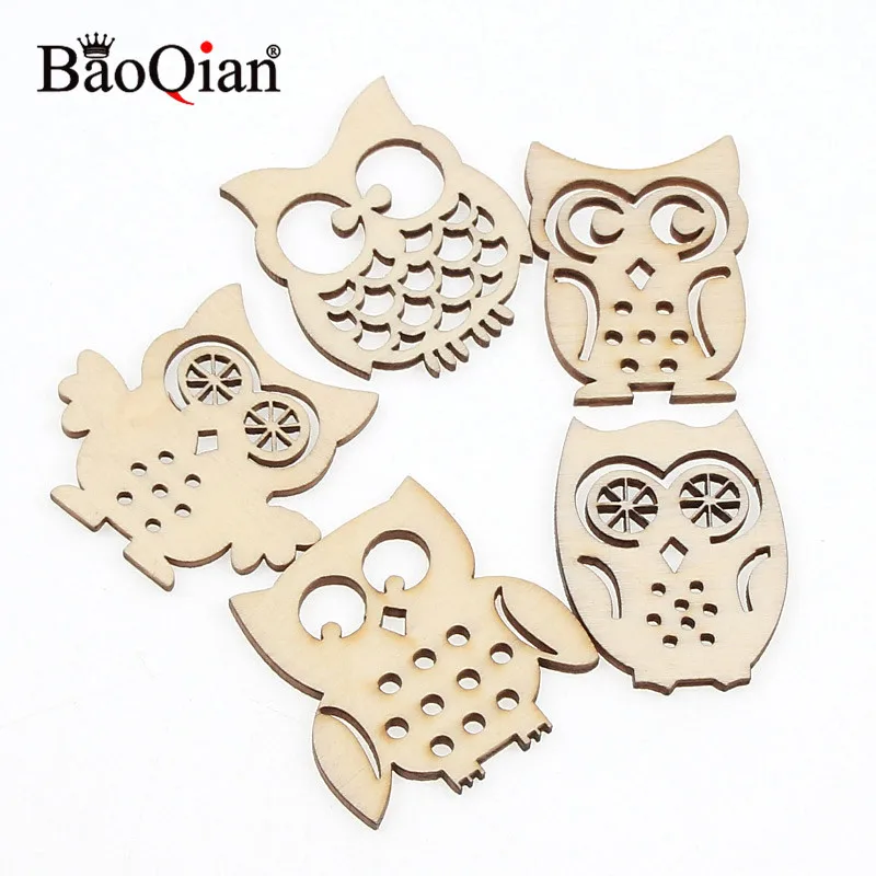 

10Pcs Sewing Scrapbookings Accessories Mix Natrual Owl Shape Wooden Crafts For Home Decoration Handmade DIY Embellishment