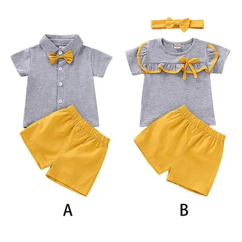 Summer Baby Clothes for Girls Boys Short Sleeve Solid Print T-shirt Tops+Shorts Suits Casual Outfits Sets
Summer Baby Clothes for Girls Boys Short Sleeve Solid Print T-shirt Tops+Shorts Suits Casual Outfits Sets