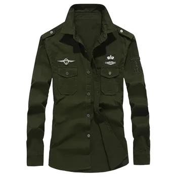 Mens Autumn Casual Military Cargo Slim Button Long Sleeve Dress Shirt Top Blouse Men Clothing Plus Size 3XL 4XL 5XL 5XL 6XL
Mens Autumn Casual Military Cargo Slim Button Long Sleeve Dress Shirt Top Blouse Men Clothing Plus Size 3XL 4XL 5XL 5XL 6XL
