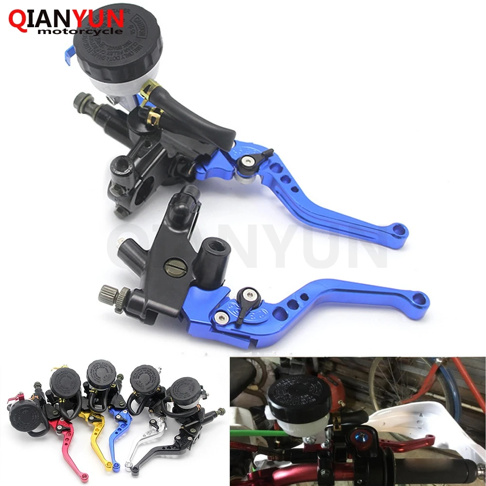 7/8" Universal Motorcycle Front Brake Clutch Lever Master Cylinder Reservoir For Honda GROM CBR250R CBR300R CB300F CBR500R CB500
7/8" Universal Motorcycle Front Brake Clutch Lever Master Cylinder Reservoir For Honda GROM CBR250R CBR300R CB300F CBR500R CB500