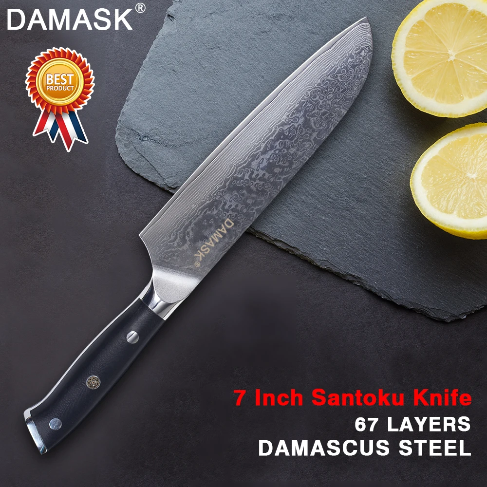 Damask High Grade Japanese Chef Santoku Kitchen Knife 67 Layers VG10 Damascus Steel Knife Professional Cook Accessories Cleaver
Damask High Grade Japanese Chef Santoku Kitchen Knife 67 Layers VG10 Damascus Steel Knife Professional Cook Accessories Cleaver