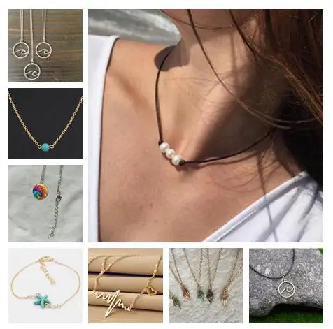 European and American fashion new money decoration hot retro geometric wave necklace female jewelry accessories factory direct | Украшения