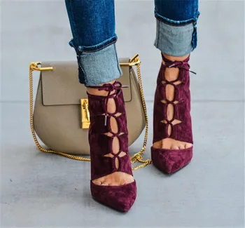 Women New Fashion Design Ankle Boots Pointed Cross - tied Thin Heels Boots Spring Autumn Flock Super High Heel Shoes
Women New Fashion Design Ankle Boots Pointed Cross - tied Thin Heels Boots Spring Autumn Flock Super High Heel Shoes