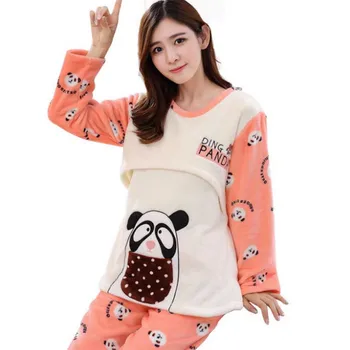 Winter Pregnant Nightgown Soft Flannel 2Pcs Set Maternity Clothing Breastfeeding Sleepwear Clothes for Nursing Pregnancy Clothes
Winter Pregnant Nightgown Soft Flannel 2Pcs Set Maternity Clothing Breastfeeding Sleepwear Clothes for Nursing Pregnancy Clothes