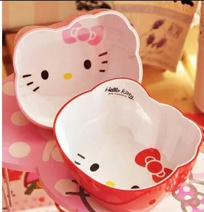 Image highquality Cute Kitty cat afraid to throw children tableware Salad Soup Dessert Bowl Lunch Box  bowl soup cartoon Tableware