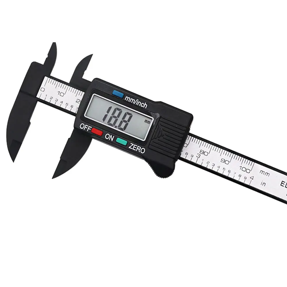 LCD Digital Electronic Carbon Fiber Vernier Caliper Gauge Micrometer Measuring Tool 0-150mm Plastic Digital Caliper
