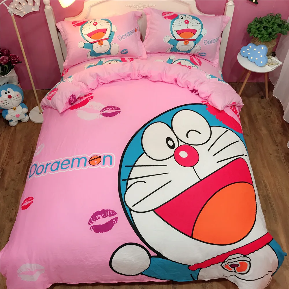 Hot sell 3D Doraemon Hello Kitty Cartoon pink Bedding Set Include Duvet Cover Bed Sheet Soft Pillowcases Kid/girl/adult gift
Hot sell 3D Doraemon Hello Kitty Cartoon pink Bedding Set Include Duvet Cover Bed Sheet Soft Pillowcases Kid/girl/adult gift