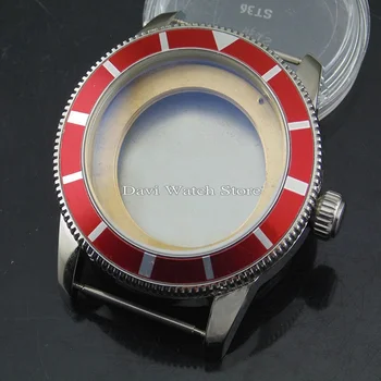 46mm silver case red bezel Steel Watch Case fit ETA 2836,DG2813/3804,Miyota 8205/8215 movement
46mm silver case red bezel Steel Watch Case fit ETA 2836,DG2813/3804,Miyota 8205/8215 movement
