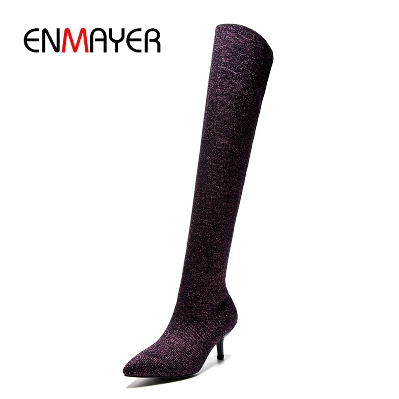ENMAYER Elastic Band Pointed Toe Thin Heels Women Boots Shoes Woman Thigh High Boots Size 34-40 ZYL1673
ENMAYER Elastic Band Pointed Toe Thin Heels Women Boots Shoes Woman Thigh High Boots Size 34-40 ZYL1673