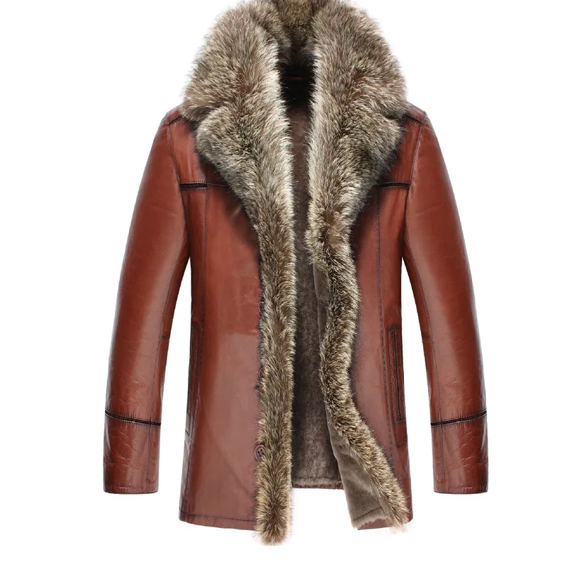 Genuine Leather Jacket Men Winter Jacket Natural Fur Real Sheepskin Coat for Men Wool Liner Raccon Fur Collar Coat 14061 YY387
Genuine Leather Jacket Men Winter Jacket Natural Fur Real Sheepskin Coat for Men Wool Liner Raccon Fur Collar Coat 14061 YY387