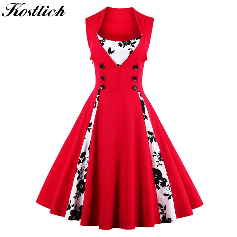 Kostlich 2018 Retro Summer Dress Women Patchwork Print Ball Gown 50s 60s Vintage Dress Swing Elegant Party Dresses Plus Size 5XL
Kostlich 2018 Retro Summer Dress Women Patchwork Print Ball Gown 50s 60s Vintage Dress Swing Elegant Party Dresses Plus Size 5XL