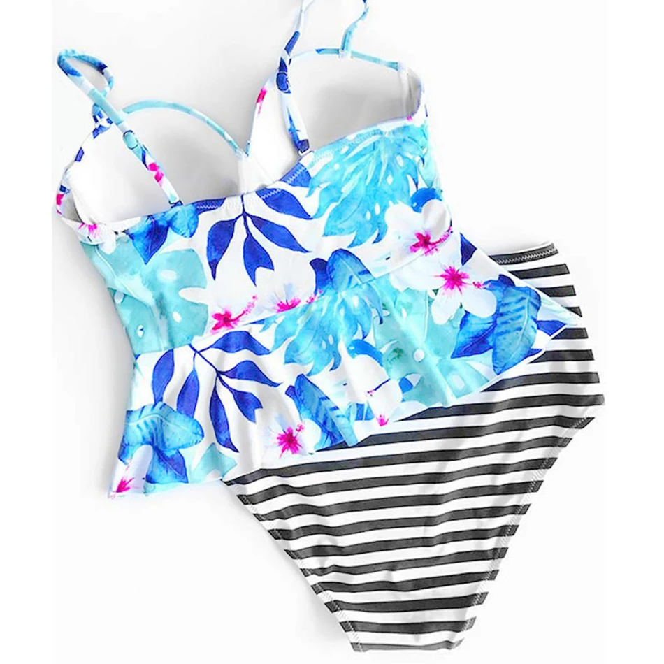 2018 New Style Swimsuit Women Push Up Bathing Suit sexy High Waist Swimwear Ruffled Swimming Suits Brazilian Beach Wear XL 88