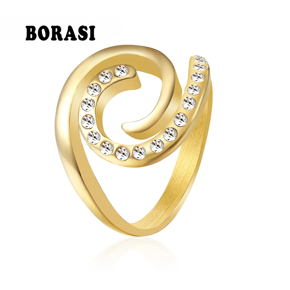 BORASI New Ring Feather Rings For Women Vintage Gold- Color Crystal CZ Zircon Stone Stainless Steel Engagement Bridal Jewelry
BORASI New Ring Feather Rings For Women Vintage Gold- Color Crystal CZ Zircon Stone Stainless Steel Engagement Bridal Jewelry