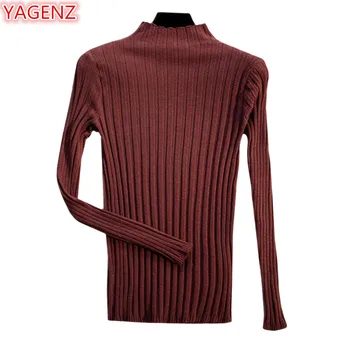 YAGENZ Knitwear Womens Slim Pullovers Tops Fashion Spring Autumn With Wild Half-high collar Long-sleeved Solid color Sweater 862
YAGENZ Knitwear Womens Slim Pullovers Tops Fashion Spring Autumn With Wild Half-high collar Long-sleeved Solid color Sweater 862
