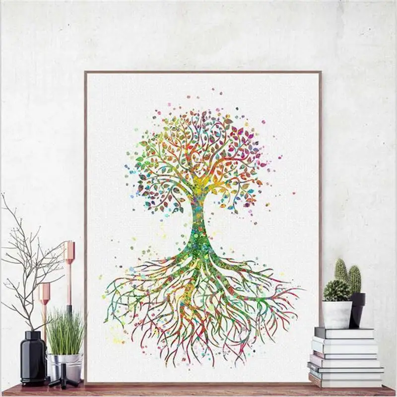 Modern abstract watercolor life tree canvas painting no frame Nordic decorative painting wall poster for bedroom living room
Modern abstract watercolor life tree canvas painting no frame Nordic decorative painting wall poster for bedroom living room