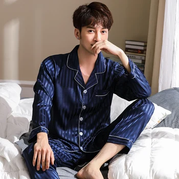 Autumn Winter Warm Cardigan Long Sleeve Men's Silk Pajamas Turn-down Collar Leisure Comfortable Soft Big Size L-3XL Male Pyjamas
Autumn Winter Warm Cardigan Long Sleeve Men's Silk Pajamas Turn-down Collar Leisure Comfortable Soft Big Size L-3XL Male Pyjamas