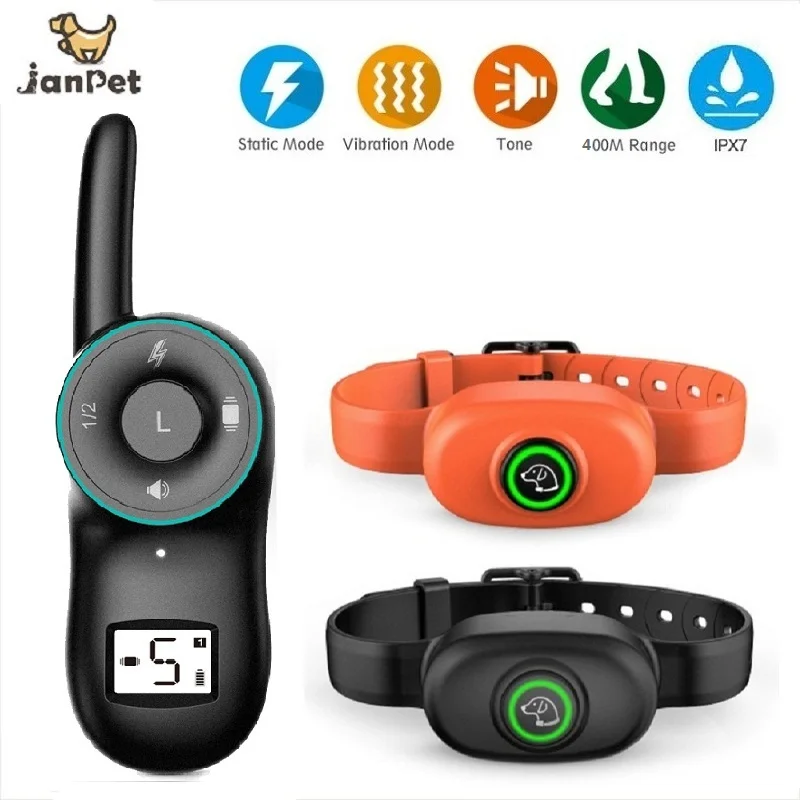 JanPet Remote Control Dog Training Collar Waterproof Pet Electric Collar Vibration/Static Shock/Tone Training Collars For Dogs
JanPet Remote Control Dog Training Collar Waterproof Pet Electric Collar Vibration/Static Shock/Tone Training Collars For Dogs