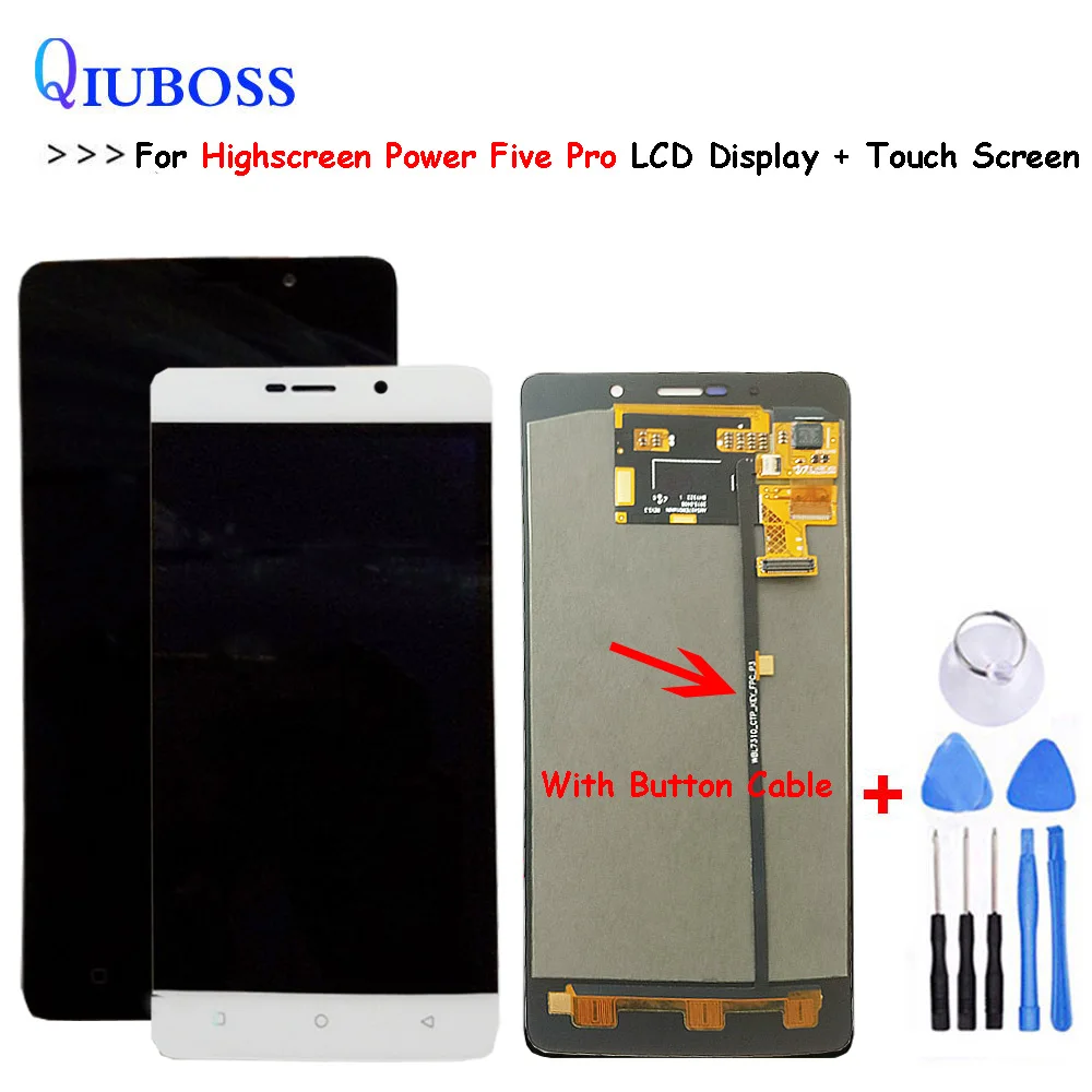 

For highscreen power 5 five LCD Display + Touch Screen Sensor Complete Digitizer Assembly For power Five 5 pro Free Shipping