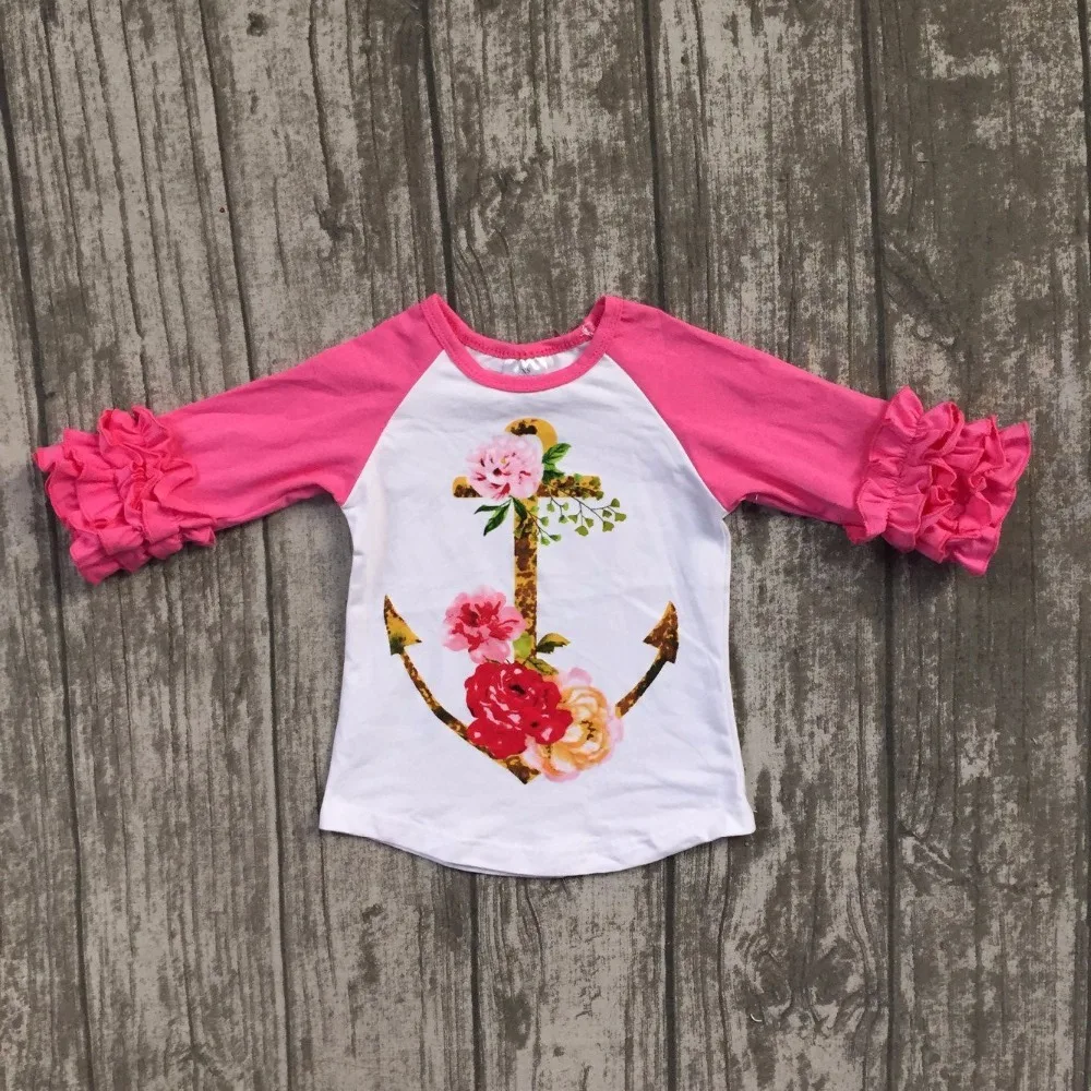 baby girls Fall boutique clothing girls anchor floral raglans girl top t-shirts children clothes hot pink sleeve cotton raglans
baby girls Fall boutique clothing girls anchor floral raglans girl top t-shirts children clothes hot pink sleeve cotton raglans