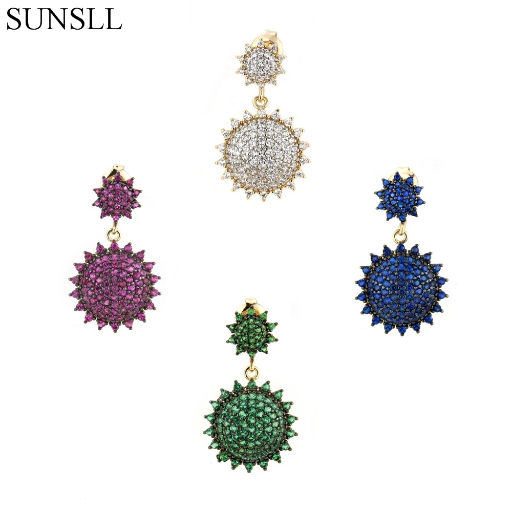 SUNSLL Two Color Copper Pins Multicolor Cubic Zirconia Drop Earrings Women's Party Fashion Jewelry Cobre CZ Brincos
SUNSLL Two Color Copper Pins Multicolor Cubic Zirconia Drop Earrings Women's Party Fashion Jewelry Cobre CZ Brincos