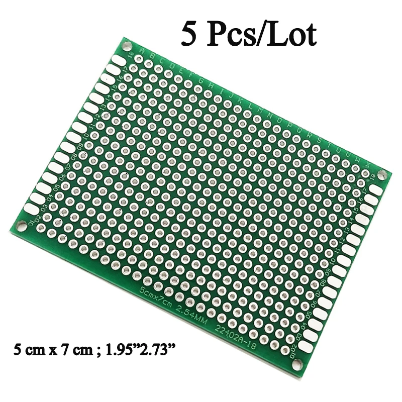 5pcs /Lot ; 5x7cm Double Side Prototype PCB Universal Printed Circuit Board Flex 4 x 6 cm / 3 x 7 cm / 7 x 9 cm / 2 x 8 cm
5pcs /Lot ; 5x7cm Double Side Prototype PCB Universal Printed Circuit Board Flex 4 x 6 cm / 3 x 7 cm / 7 x 9 cm / 2 x 8 cm