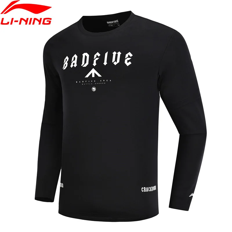 Li-Ning Мужская баскетбольная серия BAD FIVE футболка с длинным рукавом удобная