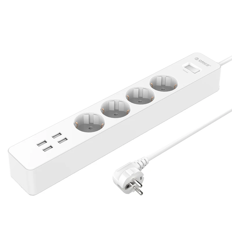 ORICO OSC-4A4U-EU USB Charger w/ 4 Sockets & AC Plug White