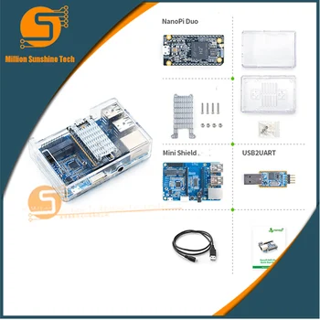 NanoPi Duo Starter Kit include NanoPi Duo/Acrylic Case/Mini Shield for NanoPi Duo/Heatsink/USB Cable/USB2UART Debug Cable
NanoPi Duo Starter Kit include NanoPi Duo/Acrylic Case/Mini Shield for NanoPi Duo/Heatsink/USB Cable/USB2UART Debug Cable