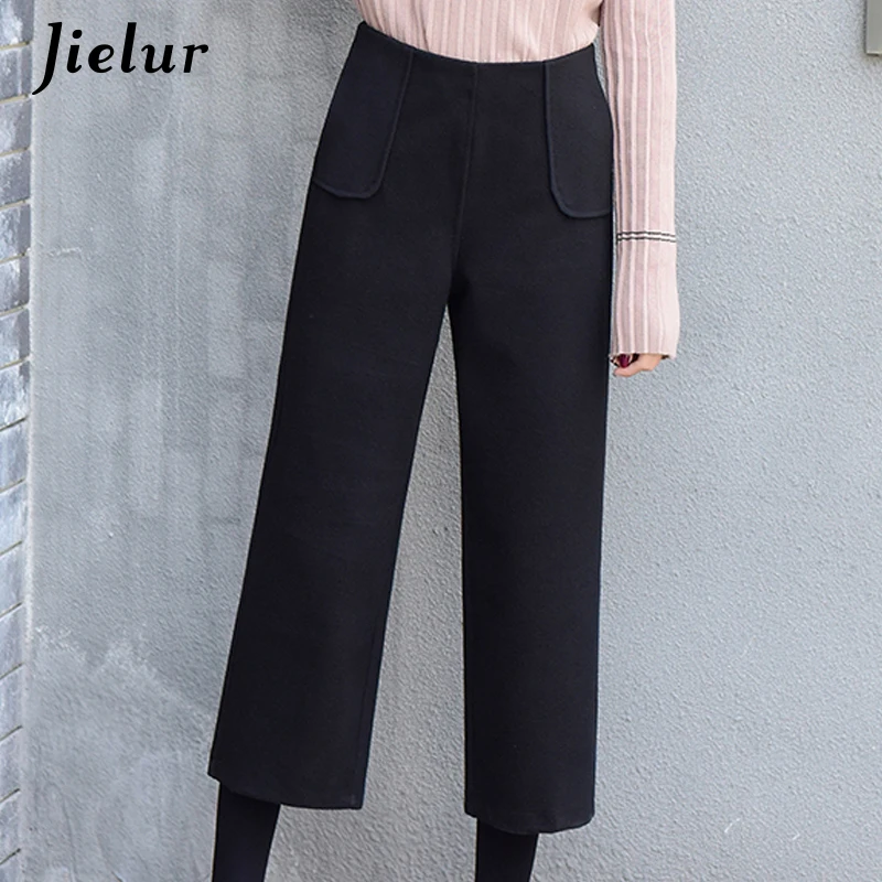 Jielur New High Waist Loose Women Pants Elegant Wide Leg Korean Autumn Trousers Black Fashion Skinny Women's Winter Trousers
Jielur New High Waist Loose Women Pants Elegant Wide Leg Korean Autumn Trousers Black Fashion Skinny Women's Winter Trousers