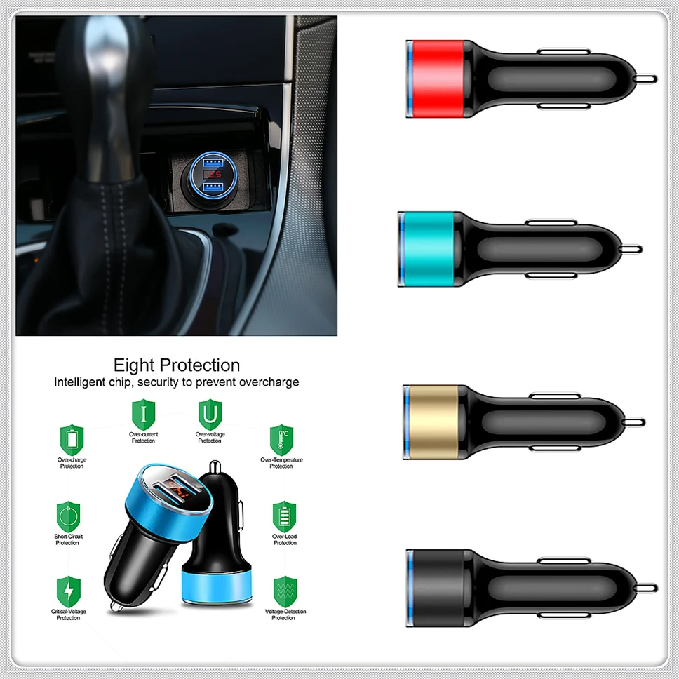 Car LED USB Charger Digital Lighter Power Adapter for Toyota FJ Cruiser RAV4 CROWN REIZ PRIUS COROLLA VIOS LAND CRUISER PRADO
Car LED USB Charger Digital Lighter Power Adapter for Toyota FJ Cruiser RAV4 CROWN REIZ PRIUS COROLLA VIOS LAND CRUISER PRADO