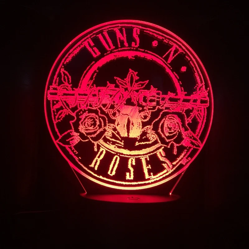 Rock Band Guns N' Roses Logo 3D Night Lamp Atmosphere Touch Sensor Child Kids Baby Nightlight Table Lamp Bedroom Night light
Rock Band Guns N' Roses Logo 3D Night Lamp Atmosphere Touch Sensor Child Kids Baby Nightlight Table Lamp Bedroom Night light
