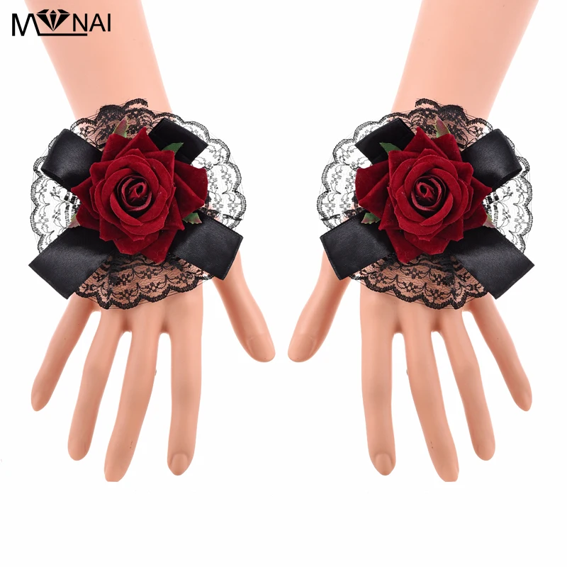 Gothic Lolita Fake Cuffs Women Rose Lace Wrist cuff Women Clothing Accessories Victorian Style
Gothic Lolita Fake Cuffs Women Rose Lace Wrist cuff Women Clothing Accessories Victorian Style