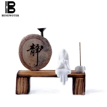 Chinese Vintage Ceramic White Porcelain Zen Buddha Figurine with Wooden Base Incense Burner Aroma Cone Incense Censer Home Decor
Chinese Vintage Ceramic White Porcelain Zen Buddha Figurine with Wooden Base Incense Burner Aroma Cone Incense Censer Home Decor